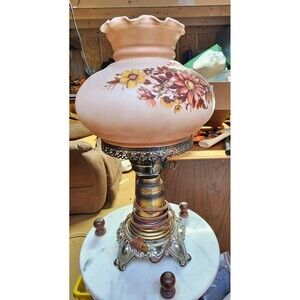 RARE find MCM Vintage Gone with the Wind Style Parlor 3-Way Hurricane Lamp